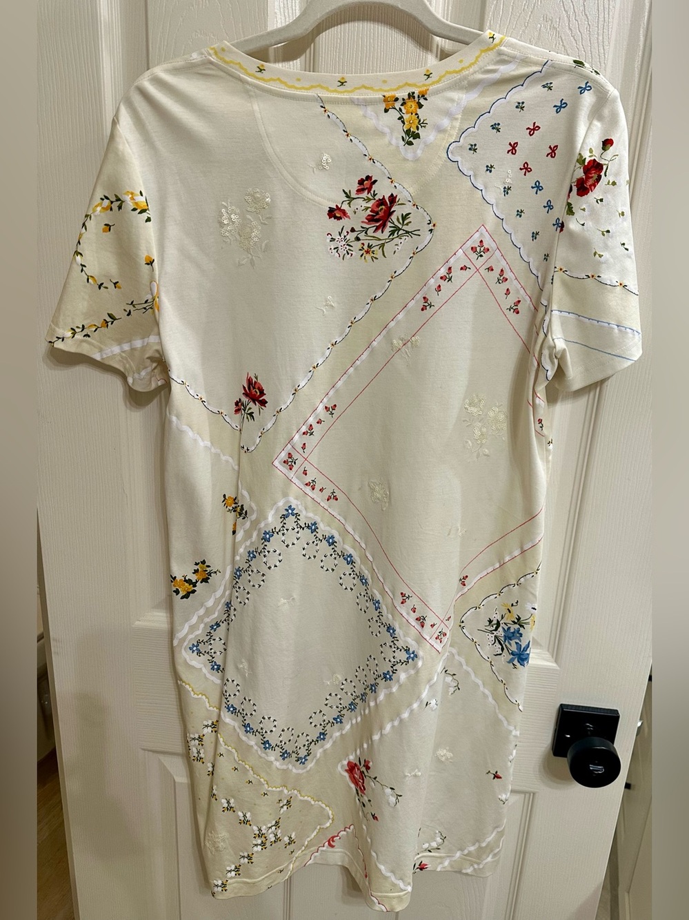Tory Burch Handkerchief Printed T-Shirt Dress Size L - Picture 3 of 5
